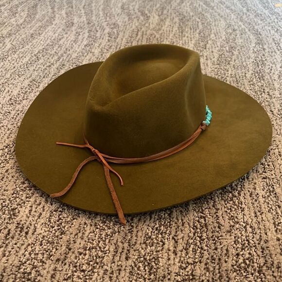 New Free People Montana Turquoise Wrap Felt Hat M main image 5